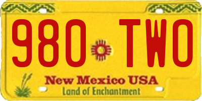 NM license plate 980TWO