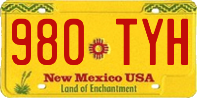 NM license plate 980TYH