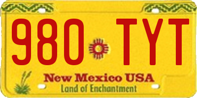 NM license plate 980TYT