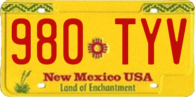 NM license plate 980TYV