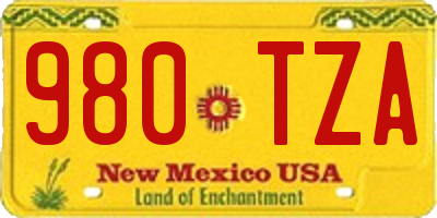 NM license plate 980TZA