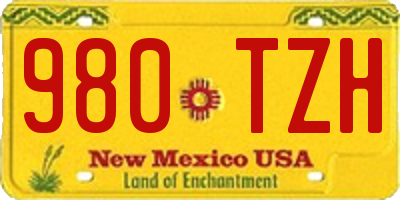 NM license plate 980TZH