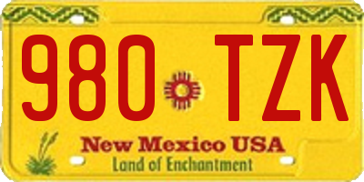NM license plate 980TZK