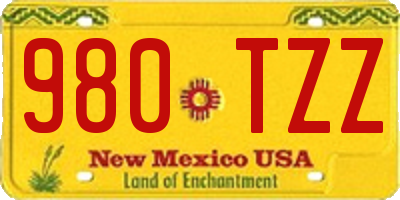 NM license plate 980TZZ