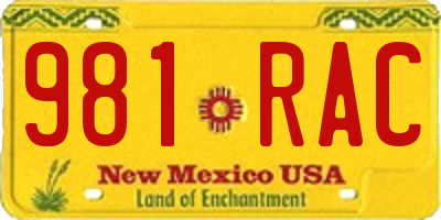 NM license plate 981RAC