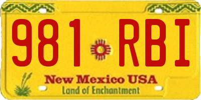 NM license plate 981RBI