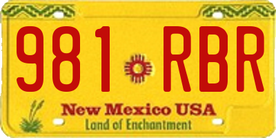 NM license plate 981RBR