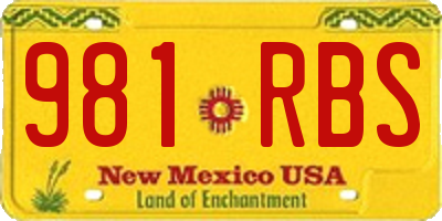 NM license plate 981RBS