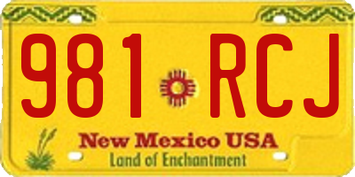 NM license plate 981RCJ