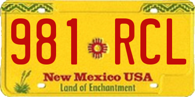 NM license plate 981RCL
