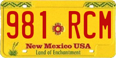 NM license plate 981RCM