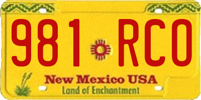 NM license plate 981RCO