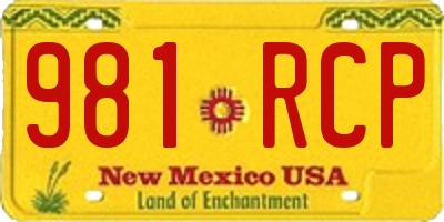 NM license plate 981RCP