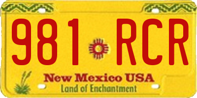 NM license plate 981RCR