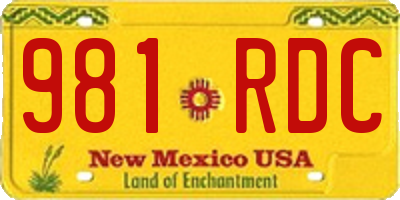 NM license plate 981RDC
