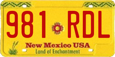 NM license plate 981RDL