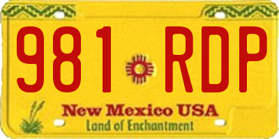NM license plate 981RDP