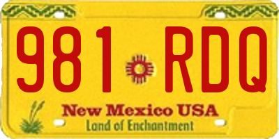 NM license plate 981RDQ