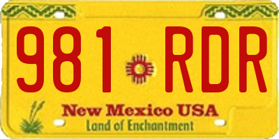 NM license plate 981RDR