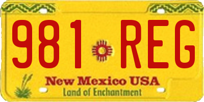 NM license plate 981REG
