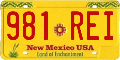NM license plate 981REI