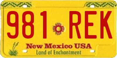 NM license plate 981REK