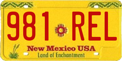NM license plate 981REL