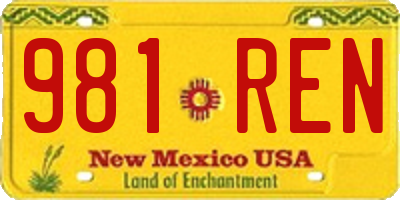 NM license plate 981REN