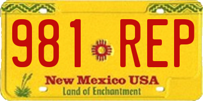 NM license plate 981REP