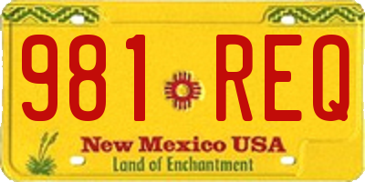 NM license plate 981REQ