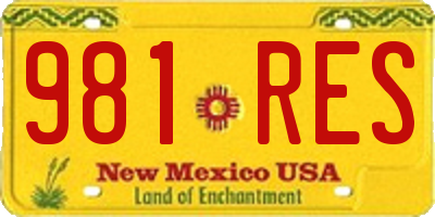 NM license plate 981RES