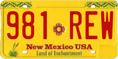 NM license plate 981REW