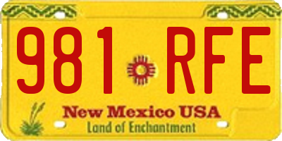 NM license plate 981RFE