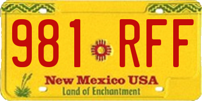 NM license plate 981RFF