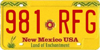 NM license plate 981RFG