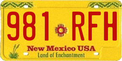 NM license plate 981RFH