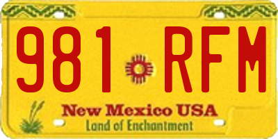 NM license plate 981RFM
