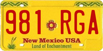 NM license plate 981RGA
