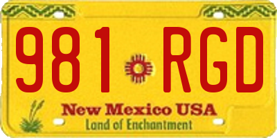 NM license plate 981RGD