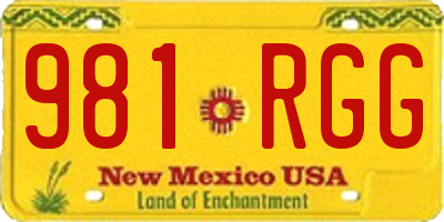 NM license plate 981RGG