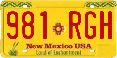 NM license plate 981RGH