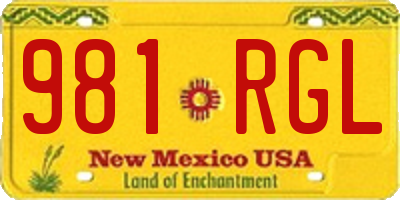 NM license plate 981RGL