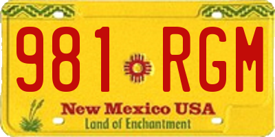 NM license plate 981RGM