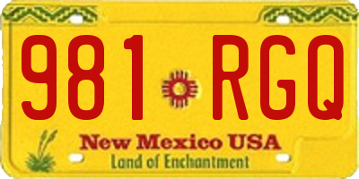 NM license plate 981RGQ