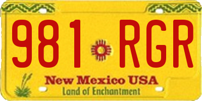 NM license plate 981RGR