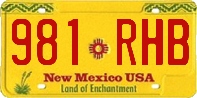 NM license plate 981RHB