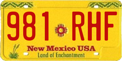 NM license plate 981RHF