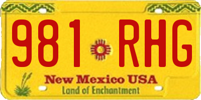 NM license plate 981RHG