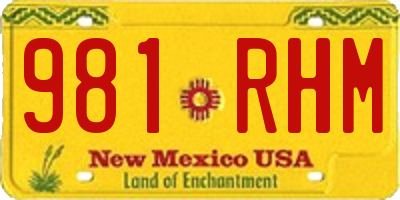 NM license plate 981RHM