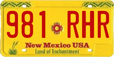 NM license plate 981RHR